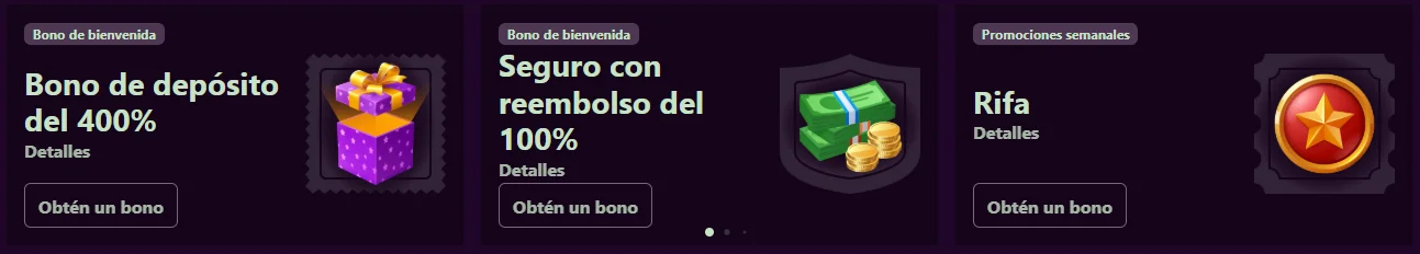 Avantgarde Casino Bonos y Promociones Semanales Avantgarde Casino promociones con bono de depósito del 400%, reembolso del 100% y rifa semanal